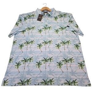 Yatta Golf Makani Olu Olu Short Sleeve Performance Polo Palm Tree AOP, Men's 3XL